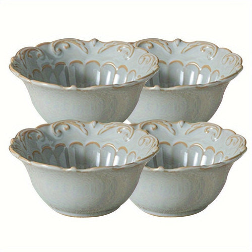 Elegant LaceEdged Ceramic Dinnerware Set Versatile Durable