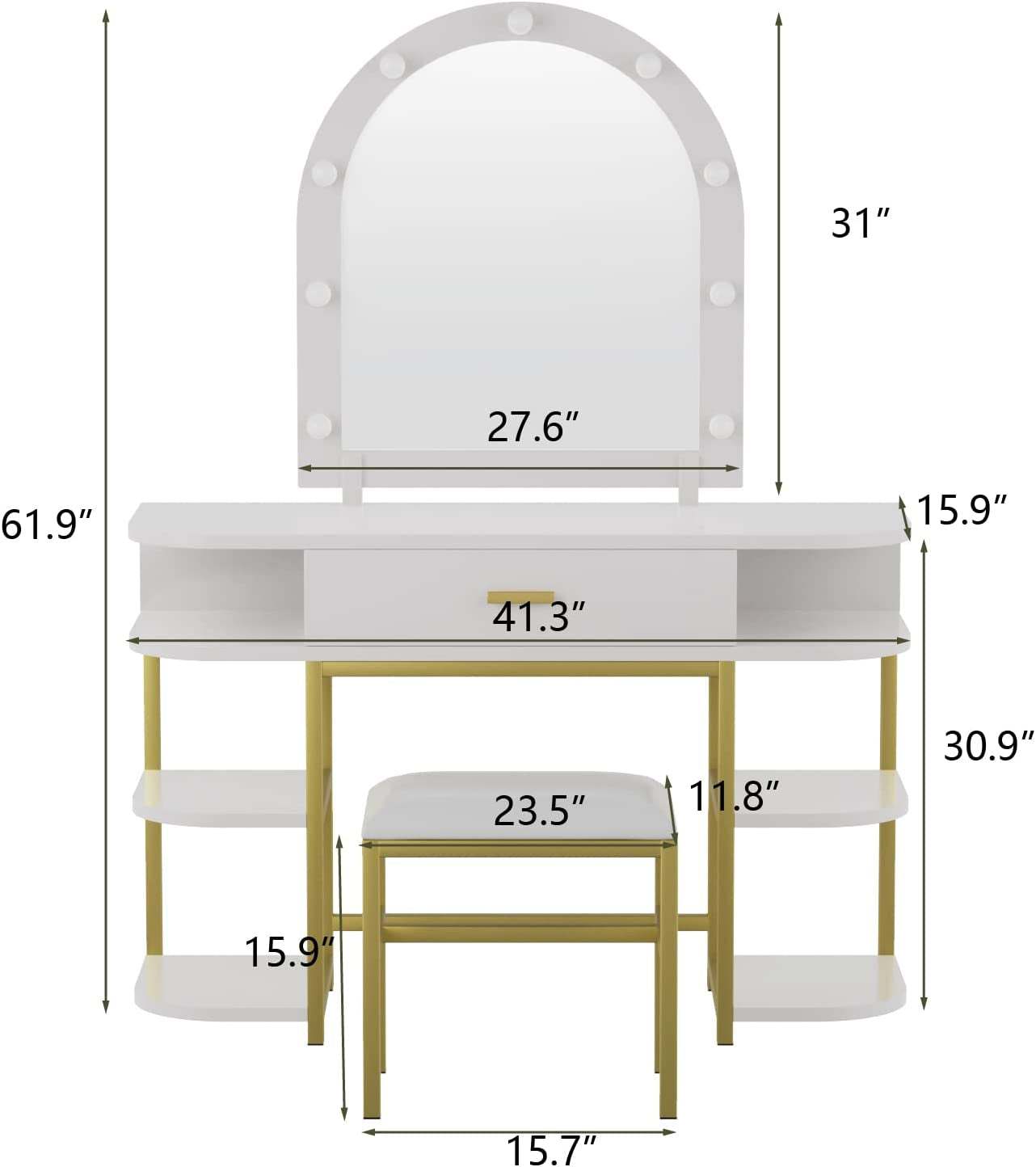 Vanity with Mirror and Lights