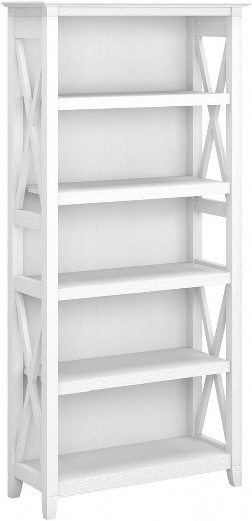 Bush Furniture Tall 5 Shelf Bookcase for Living Room or Home Office,