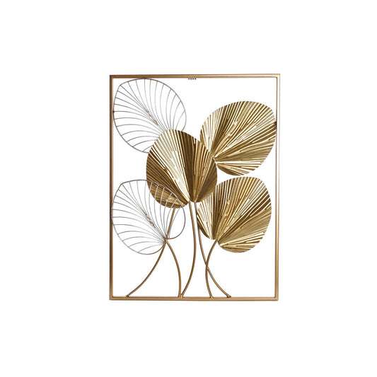 Wall Decoration DKD Home Decor 50,5 x 2 x 67,5 cm Golden Leaf of a