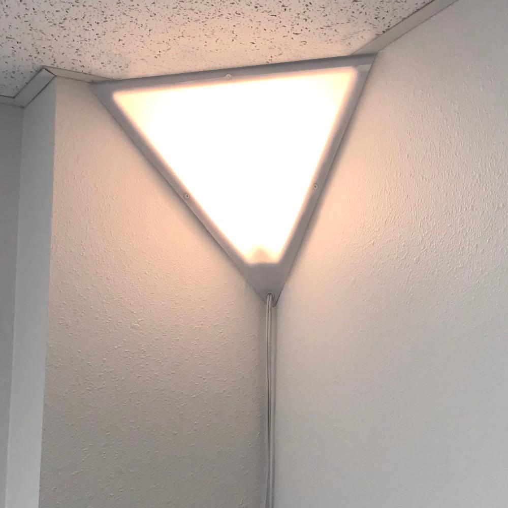 16"W Beacon Triangle Corner Light Plug-In Cord White by Home Concept