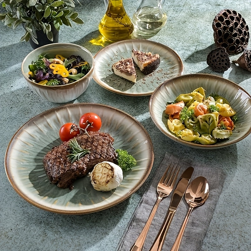 Elegant Nordic Ceramic Plates  Premium Vintage Dinnerware Set