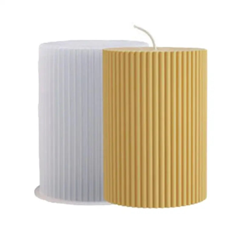 Striped Cylindrical Candle Silicone Mold Handmade Scented Candle