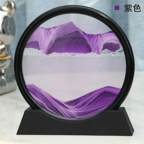 3D Moving Sand Art Picture Round Glass Deep Sea Sandscape Hourglass