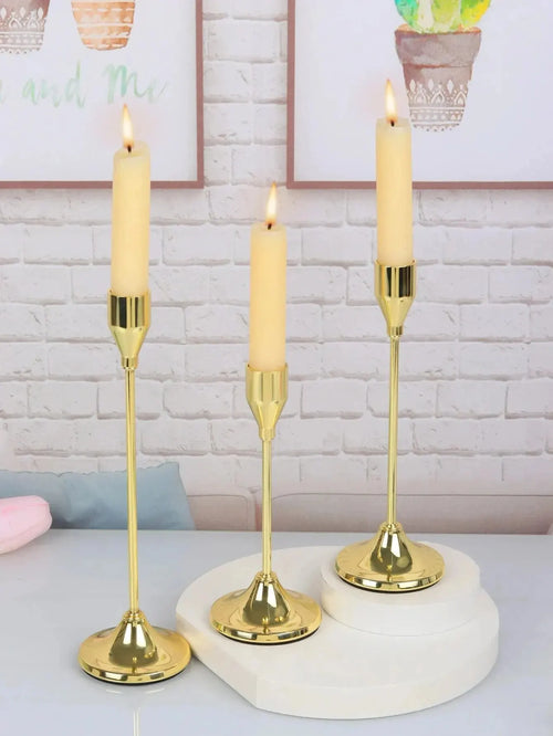 3Pcs/Set European Style Metal Candle Holders Candlestick Fashion