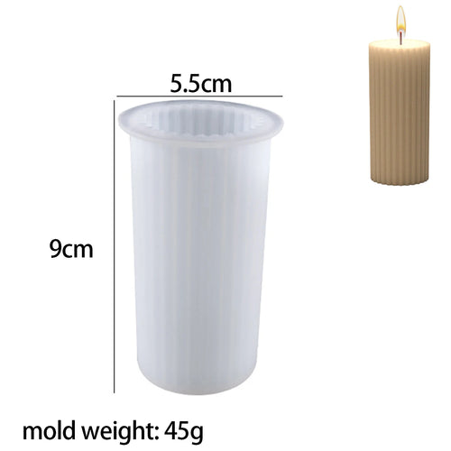 Striped Cylindrical Candle Silicone Mold Handmade Scented Candle