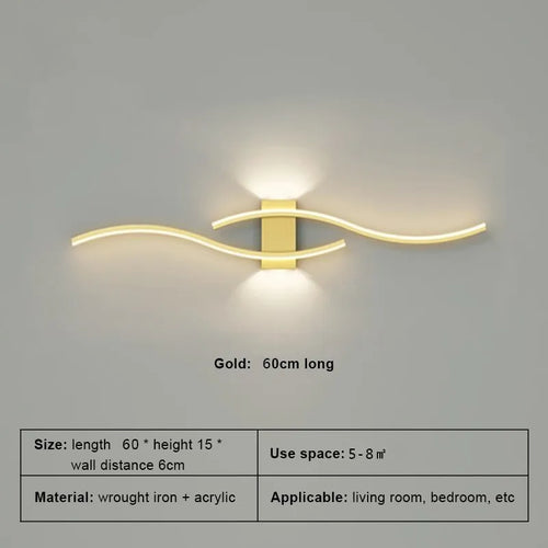 Moder LED Wall Lamp Long Strip Wall Lamps TV Background Decorative