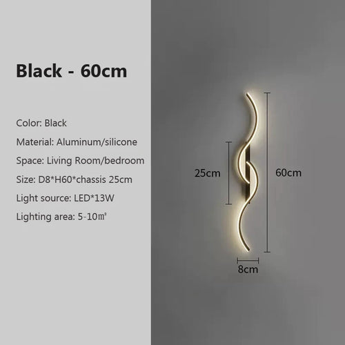 Modern LED Wall Lamp Minimalist Led Light Bedroom Bedside Long Strip