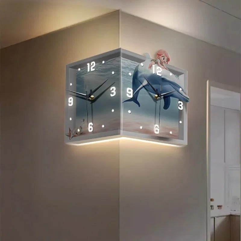 Modern LED Minimalist Clock Wall Lamp Home Decoration Corridor Corner