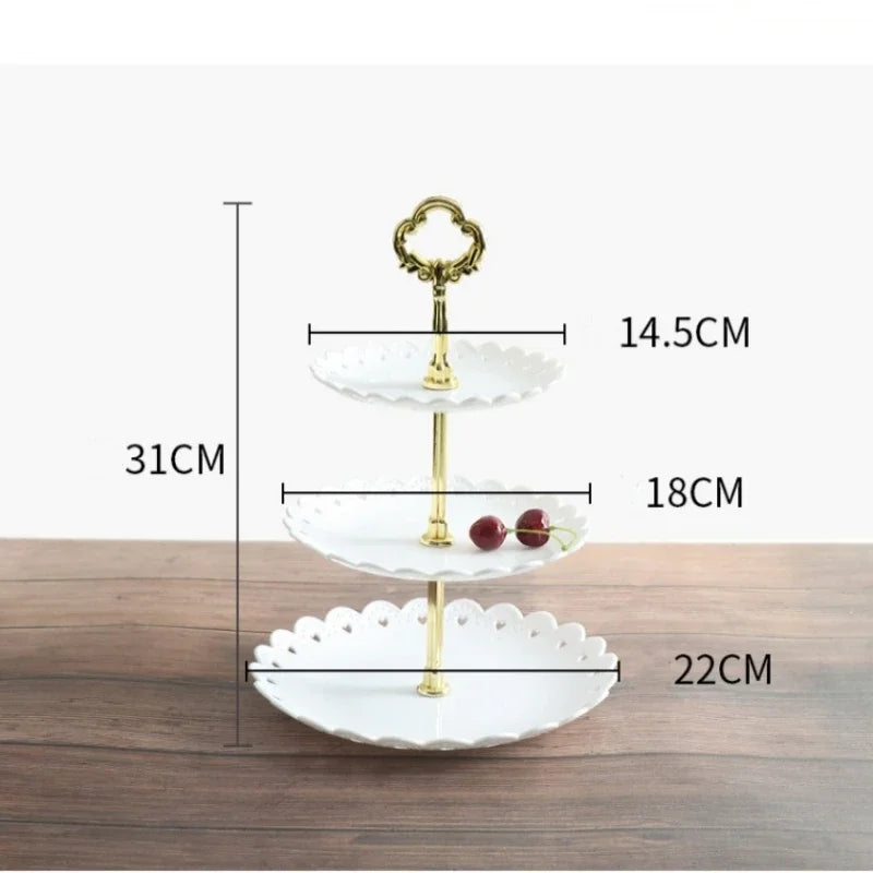 3-Tier Cupcake Stand Fruit Plate Holder Desserts Snack Candy Buffet