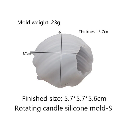 3D Rotating Pillar Candle Silicone Mold Geometric Wave Candle Wax