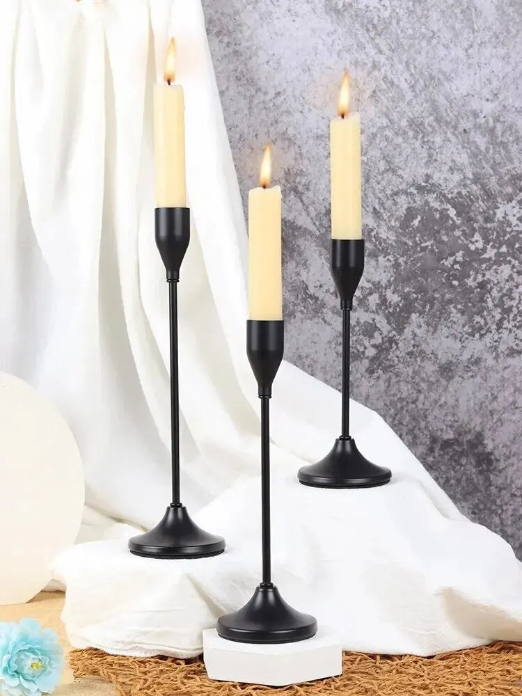 3Pcs/Set European Style Metal Candle Holders Candlestick Fashion