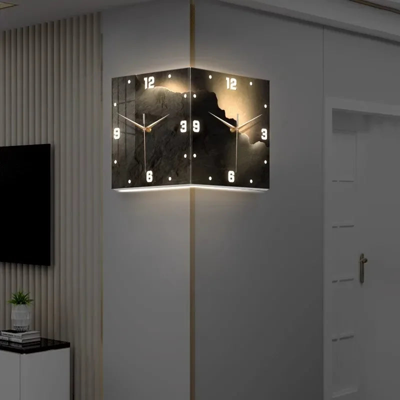 Modern LED Minimalist Clock Wall Lamp Home Decoration Corridor Corner