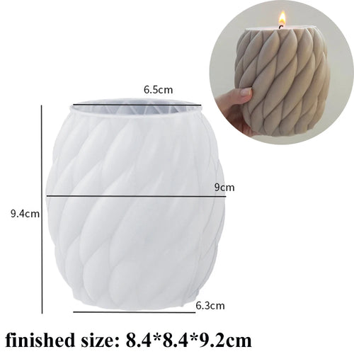 3D Rotating Pillar Candle Silicone Mold Geometric Wave Candle Wax