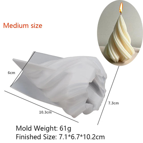 3D Rotating Pillar Candle Silicone Mold Geometric Wave Candle Wax