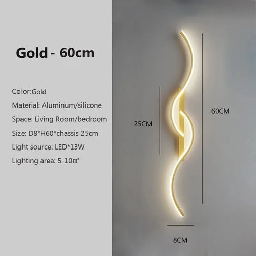 Modern LED Wall Lamp Minimalist Led Light Bedroom Bedside Long Strip