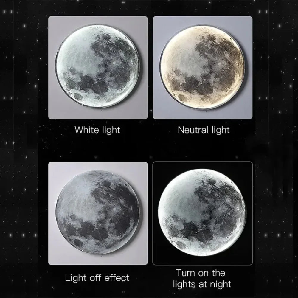 Modern Moon Light Wall Lamp Bedroom Background LED Sconce Light Living