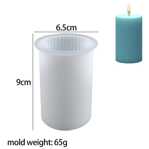 Striped Cylindrical Candle Silicone Mold Handmade Scented Candle