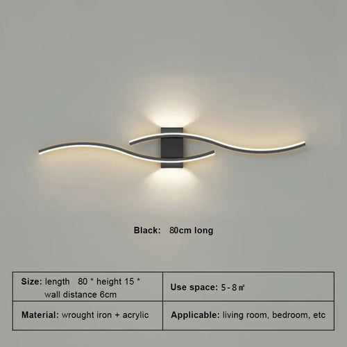 Moder LED Wall Lamp Long Strip Wall Lamps TV Background Decorative