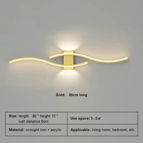 Moder LED Wall Lamp Long Strip Wall Lamps TV Background Decorative