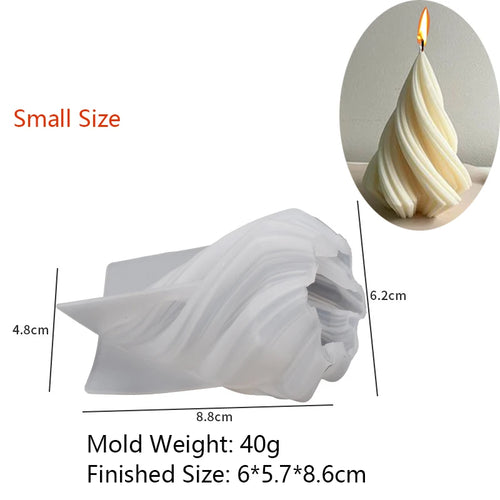 3D Rotating Pillar Candle Silicone Mold Geometric Wave Candle Wax