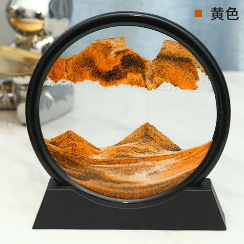 3D Moving Sand Art Picture Round Glass Deep Sea Sandscape Hourglass