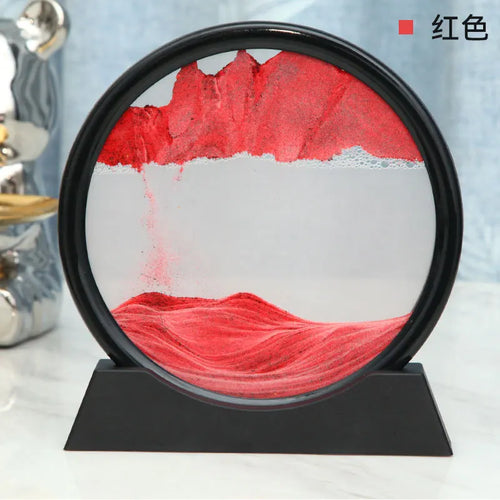 3D Moving Sand Art Picture Round Glass Deep Sea Sandscape Hourglass