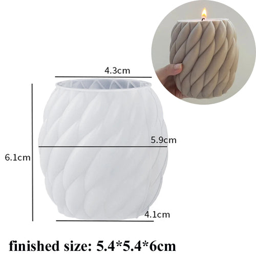 3D Rotating Pillar Candle Silicone Mold Geometric Wave Candle Wax