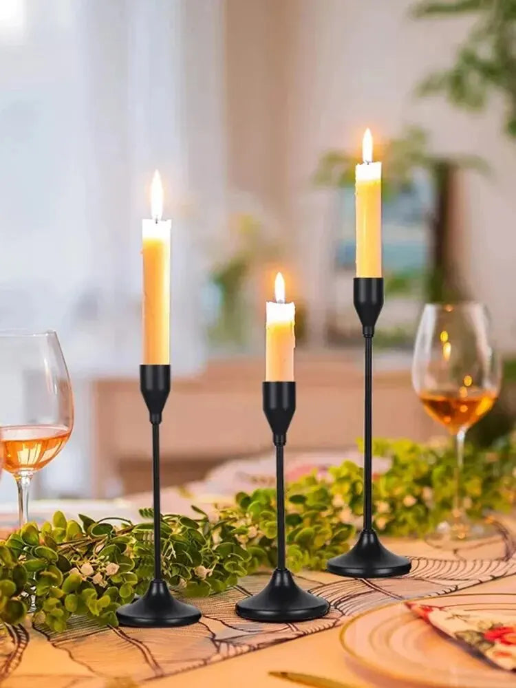 3Pcs/Set European Style Metal Candle Holders Candlestick Fashion