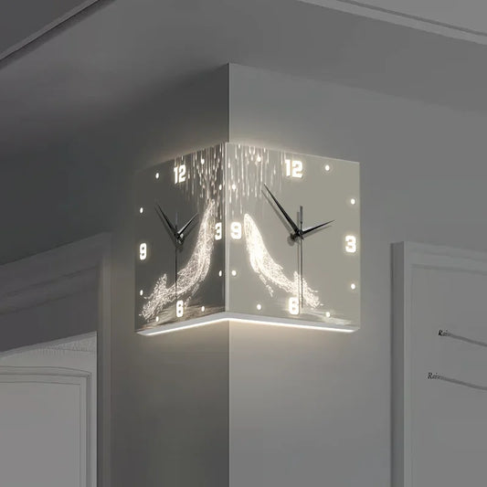 Modern LED Minimalist Clock Wall Lamp Home Decoration Corridor Corner