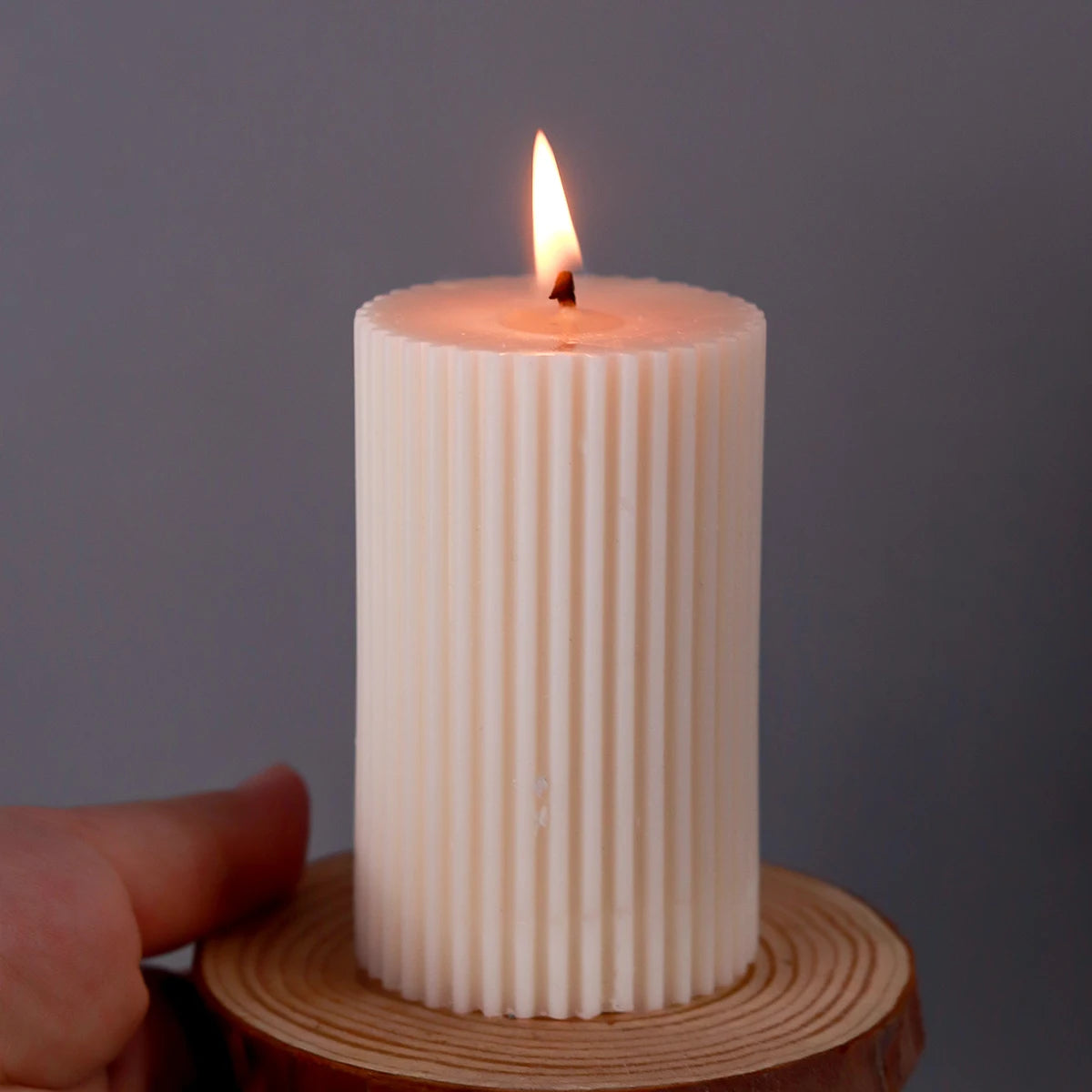 Striped Cylindrical Candle Silicone Mold Handmade Scented Candle