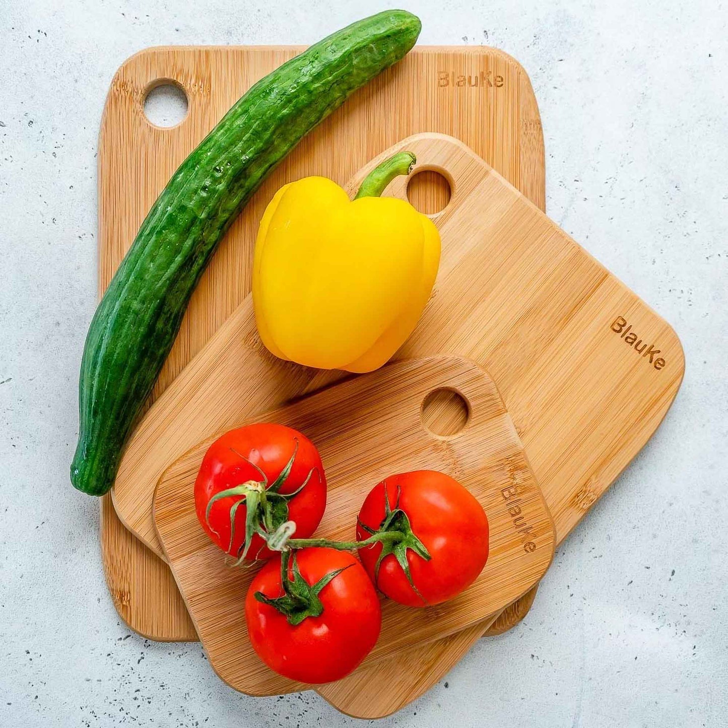 Wooden Cutting Boards for Kitchen - Bamboo Chopping Board Set of 3