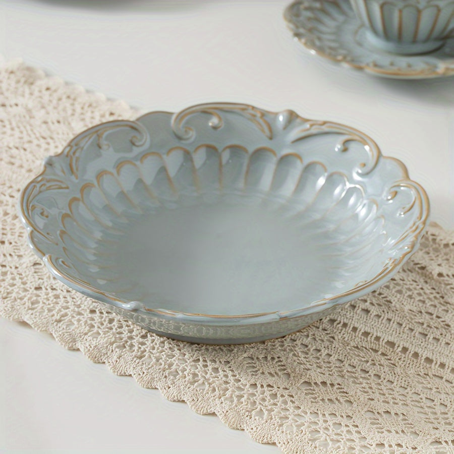 Elegant LaceEdged Ceramic Dinnerware Set  Versatile  Durable