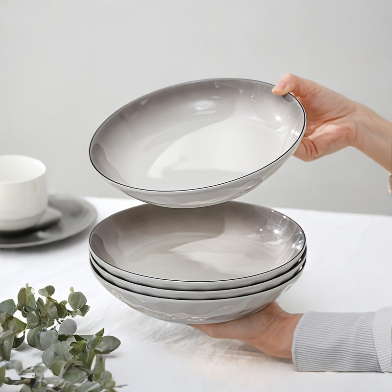 7Piece Gradient Grey Ceramic Dinnerware Set for Two