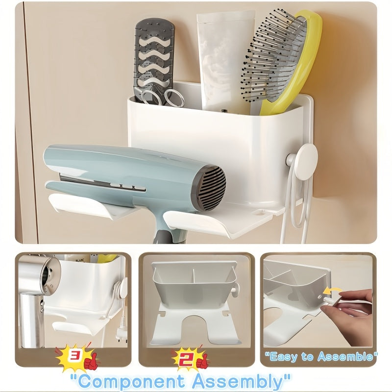 Sleek WallMounted Bathroom Organizer Rack with Smartphone Holder