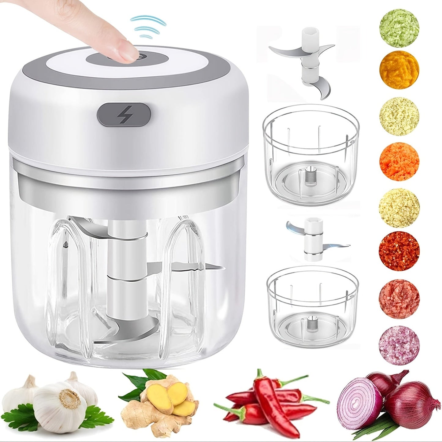 Compact Electric Garlic Crusher  USB Meat Grinder 100250Ml