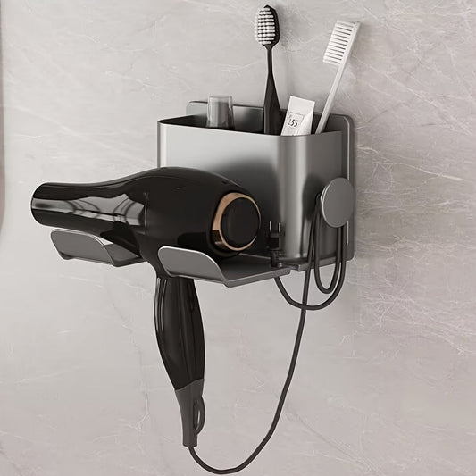 Sleek WallMounted Bathroom Organizer Rack with Smartphone Holder