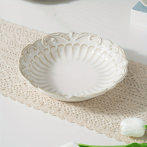 Elegant LaceEdged Ceramic Dinnerware Set  Versatile  Durable